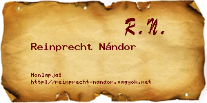 Reinprecht Nándor névjegykártya